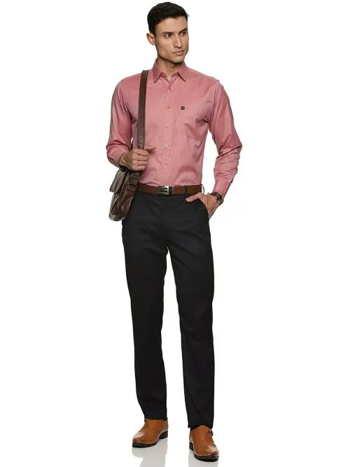 Men's Full Sleeves Regular Fit Paper Cotton Formal Shirt (Large, Pale Chestnut Red)