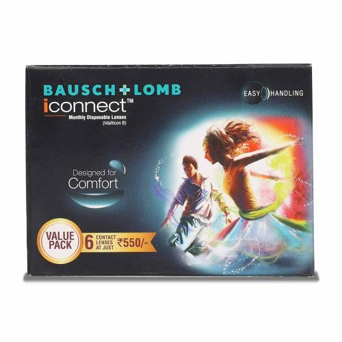 Bausch and Lomb Iconnect Monthly Disposable Contact Lens (-5.75 , Clear, 6 Lenses)