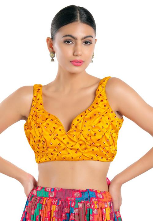 Buy Salwar Studio Women's Mustard Satin silk Back Open Readymade Saree