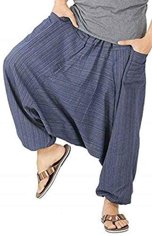 MILLION STORE Men's Loose fit Harem Pants Navy