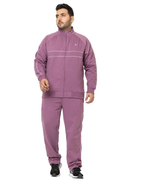 YHA Men's Plus Size Winter High Neck Tracksuit Mauve