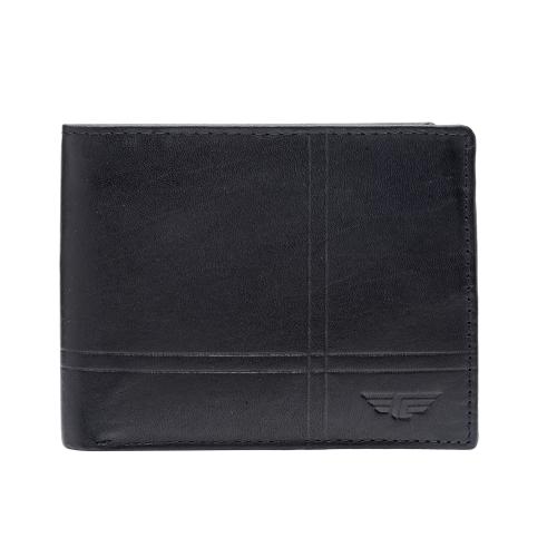 Red Tape Men Black Leather RFID Wallet
