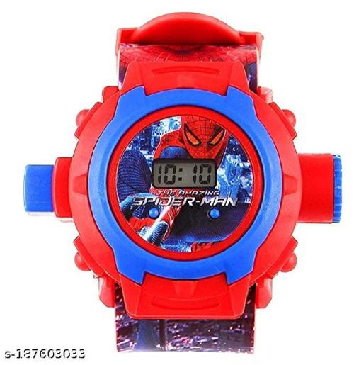 MorningVale 24 Images Spiderman Projector Watch for Kids(Unisex, Assorted Design), Red
