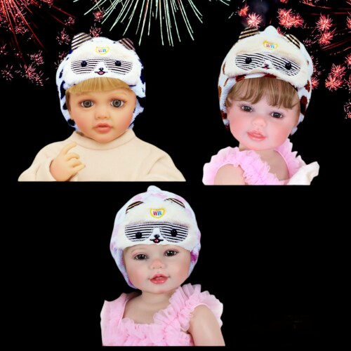 TRIBLIZ Baby Beanie Hats, Infant, Newborn, Toddler cap, Cap for boys and girls. Winter warm hat. Warm Plush Animal Beanie Hats Super Soft Winter Warm Hat ( Pink, Yellow, Black )