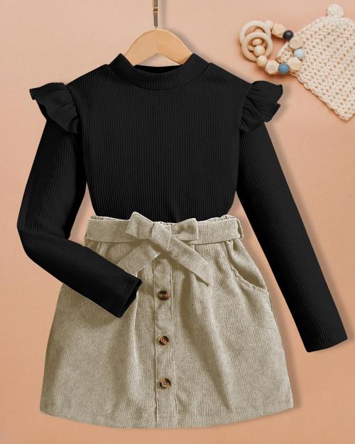 MISS AYSE Girls Solid Cotton Blend Pack Of 1 Frock | Dresses|Kids Wear | Girls Dress | Kids Dress | Frock | Frock Girls | Girls Frock | Dresses For Girls | Kids Girl Dress | Frock For Girls