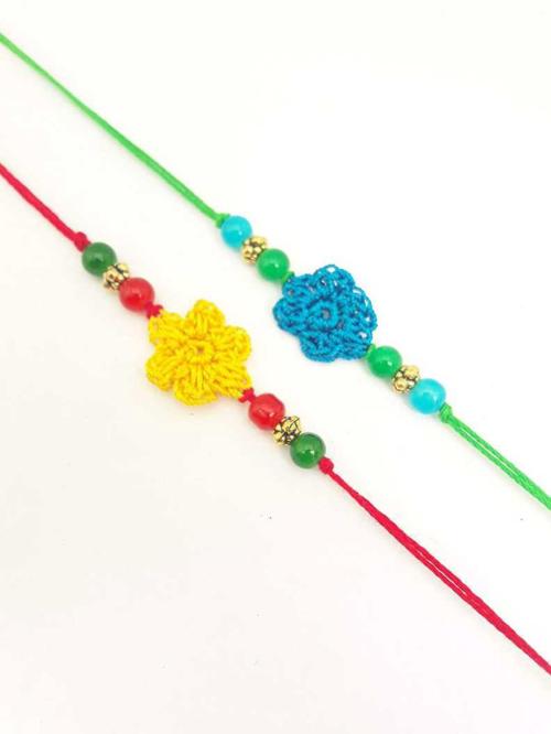 Buy Prapti Handicrafts Multicolor Crochet Rakhi set of 2 Online at Best ...