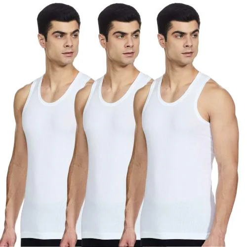 Renox Men's Premium Cotton Vest _White_Pack of 3_XXL_100cm