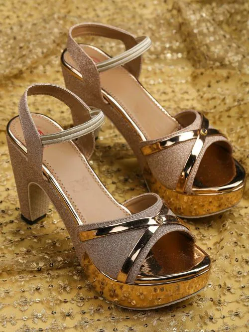 Myra Rose Gold Heels for Women