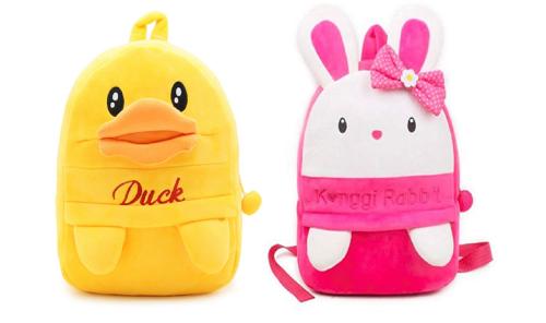 Kiddiewink Soft Plush Cartoon School Backpack Bag For Kids (2 to 6 Years) Pack of 2
