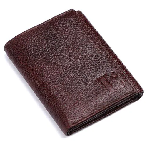 Landmine Men Trendy, Formal Brown Genuine Leather RFID Wallet (7 Card Slots)