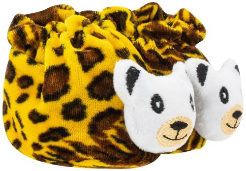 Neska Moda 6 To 12 Months Velvet Baby Booties/Baby Shoes (Brown,Yellow)-BT611