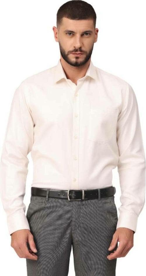 Buy Copperline Men Slim Fit Self Design Spread Collar Formal Shirt