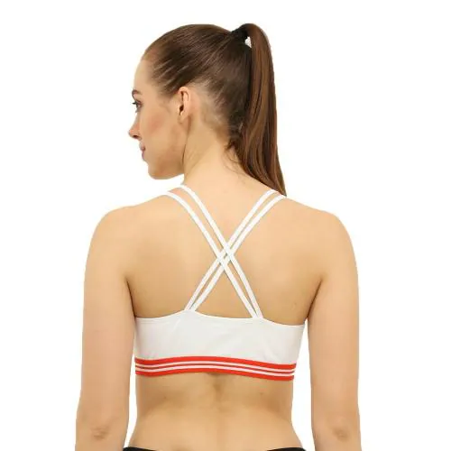 ENVIE Women's Cotton Padded Sports Bra/Removable Pad, Cross Back, Full Coverage, Non-Wired, T-Shirt Type Bra/Workout/Yoga Ladies Inner Wear Daily Use Sports Bra - (White_XXL)