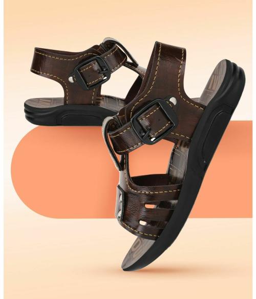 NEOBABY Boys & Girls Buckle Sandals (Brown)
