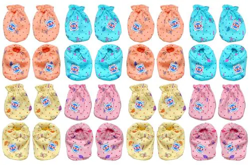 V. B. K Multicolor Hand Mittens With Booties (Set Of 8)