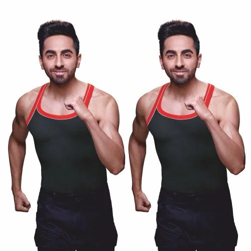 Ranjit Smart Men's Rib Fabric Gym Vest (Pack of 2) (Assorted Colours) (Assorted, 2XL)