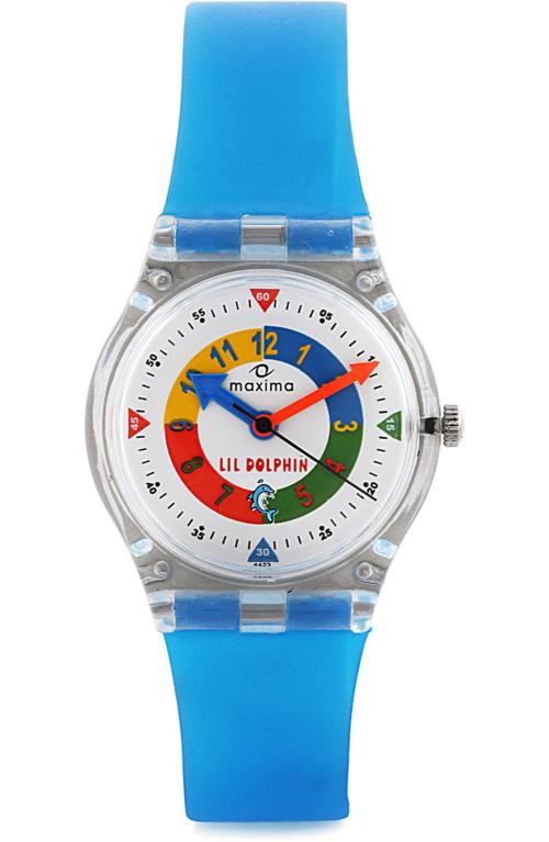 Maxima Analog White Dial Blue Strap Watch For Girls (04423PPKW)
