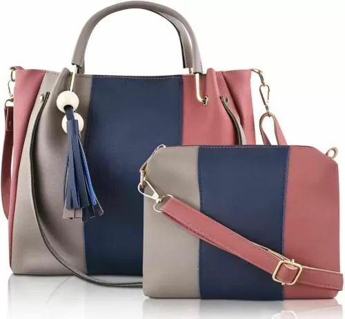 Hercraft Handbag For Women'S. Combo Set Of 2 Bags(1 Main Handbag And 1 Sling Bag) Multicolor