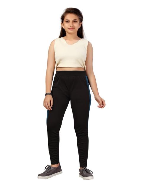 Aarika Girls Black-Blue Color Track Pant