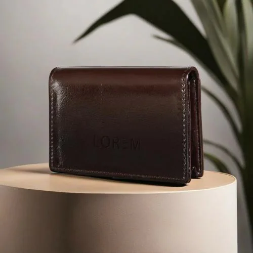 LOREM Brown Mini Wallet For ID, Card Holder & Currency With Push Button for Men & Women WL630