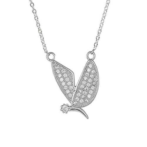 Giva Sterling Silver Zircon Mockingbird Necklace For Women