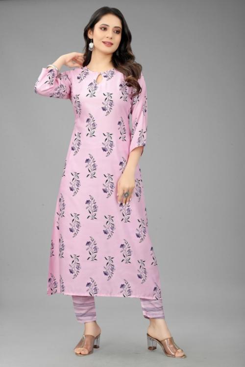 RUHI FASHION Women Multicolor Printed Kurta and Trouser Set - L