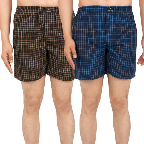 String Cotton Men Checks Back Pocket Boxer 0107Xtra Large