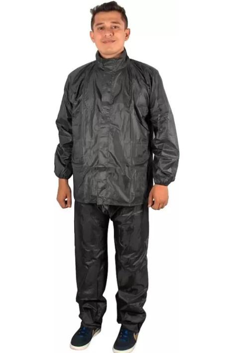 VORDVIGO Mens Raincoat with Hood | Water Fighter- Raincoat for Men | Waterproof Coat and Pant and Carrying Pouch Size-XXL (Black)