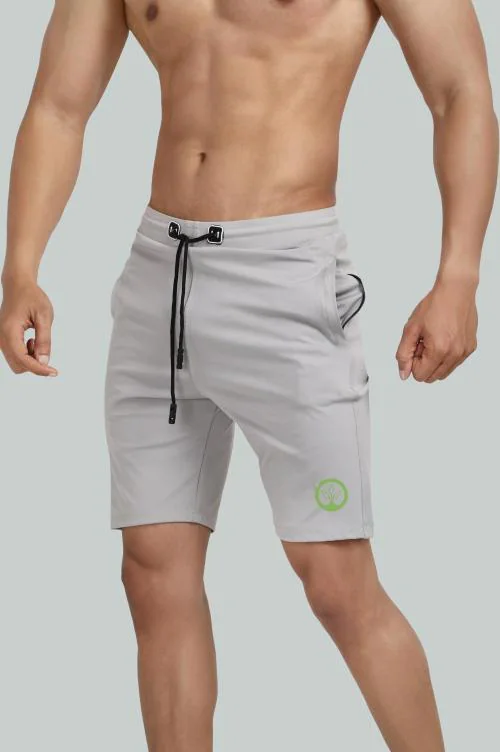 Shine N Show Men Silver Printed Lycra Blend Pack Of 2 Sports Shorts (Xl)