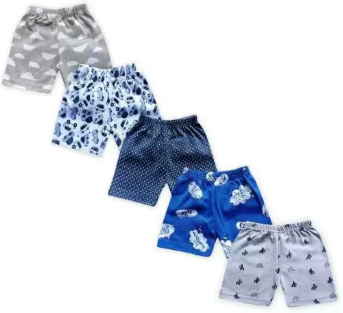 RCK ROCKERS Boys Multicolor Printed Pure Cotton Pack Of 5 Shorts (9-10 Y)
