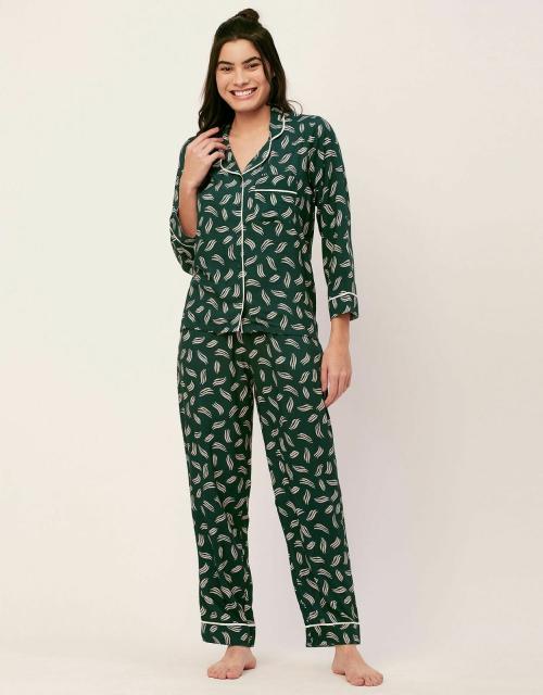 Moomaya Sleepwear, Printed Night Suit For Women, Two-Piece Lounge Set