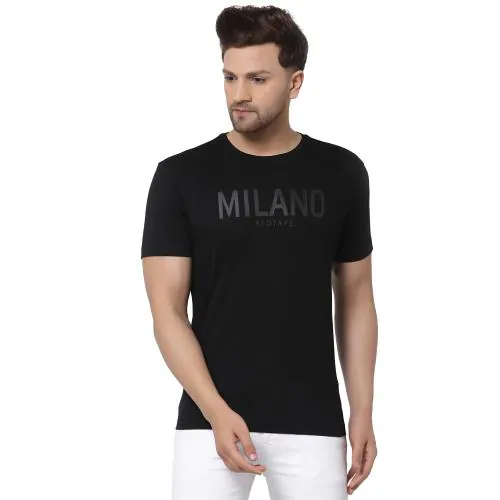 Buy Red Tape Black Graphic Print Pure Cotton Men's TShirt Online at