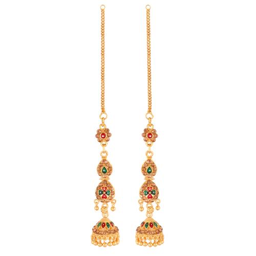 Sukai Jewels Ethnic Traditional South Indian Design Gold Plated Jhumki Earring for Women and Girls