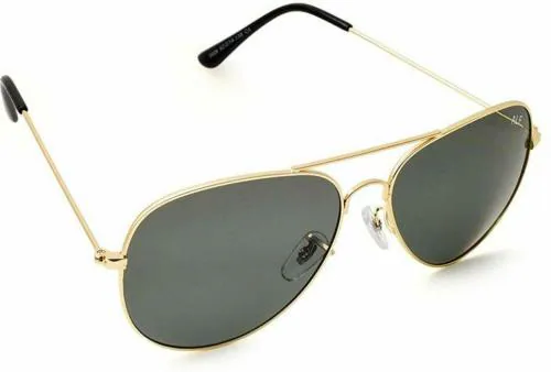 EYEMYEYE Gold Metal Riding Glasses, UV Protection Aviator Sunglasses For Men And Women - 62 mm