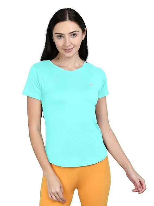 Alphabet Women Ice Green Viscose T-Shirts, XL