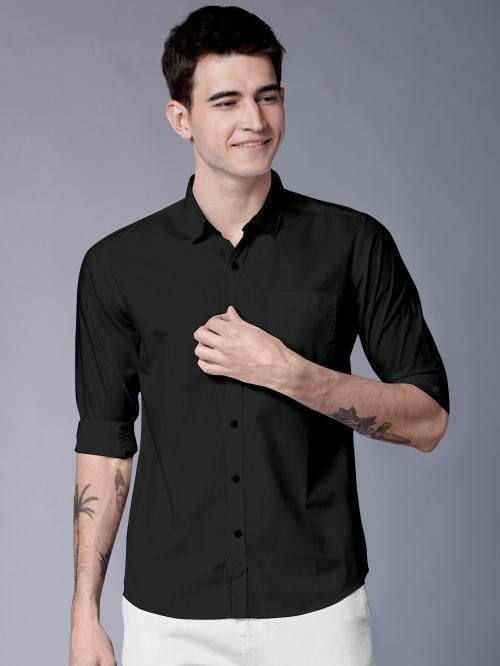 men premium pure cotton full sleeve shirt for men black