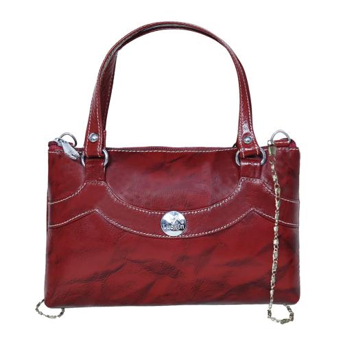 LuckOn Maroon Leather Clutch Bag R29