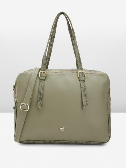 Baggit Olive Polyurethane (PU) Shoulder Bag For Women