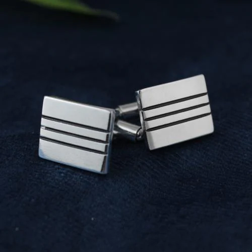 Buy Kavove The Classic Rebel Silver Cufflink For Men Online at Best