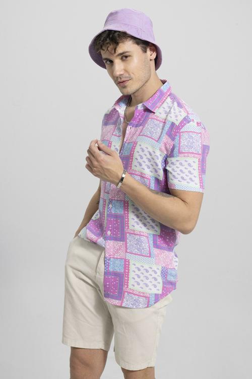 SNITCH Scottish Bandana Pink Shirt Mens Shirt