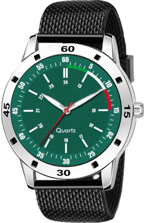Bolun Analog Green Dial Black Strap Watch For Men