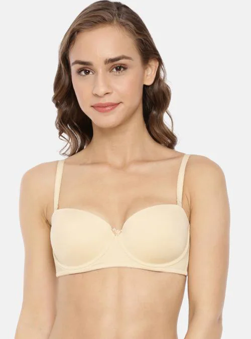 Macrowoman W Series Women Nude Solid Polyester Bl Single Bra