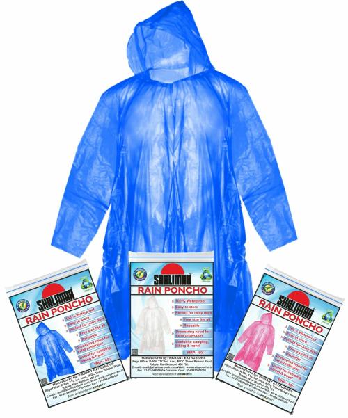 Shalimar Unisex Rain Poncho Multi Color (Pack of 6)