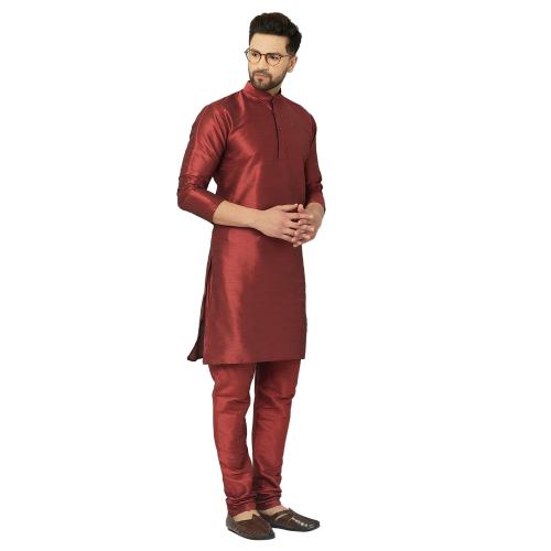LemonX Silk Stylish Kurta Pyjama| Men'S Kurta Payjama | Men'S Ethenic Wear| Ethenic Wear(Maroon,42)