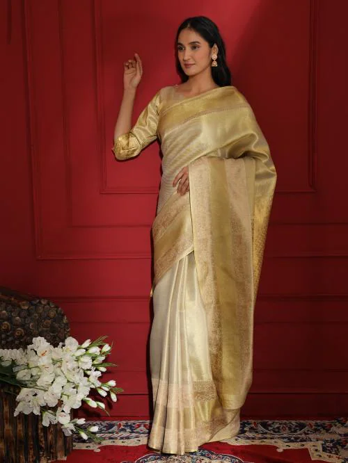 YAVIRA SILK Venilla New Trending Ethnic Wear Silk Blend Kanjivaram Traditional Saree
