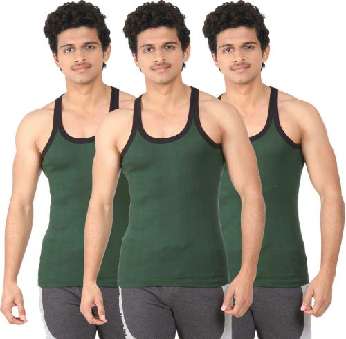 T.T. Men Solid Pack of 3 Vest