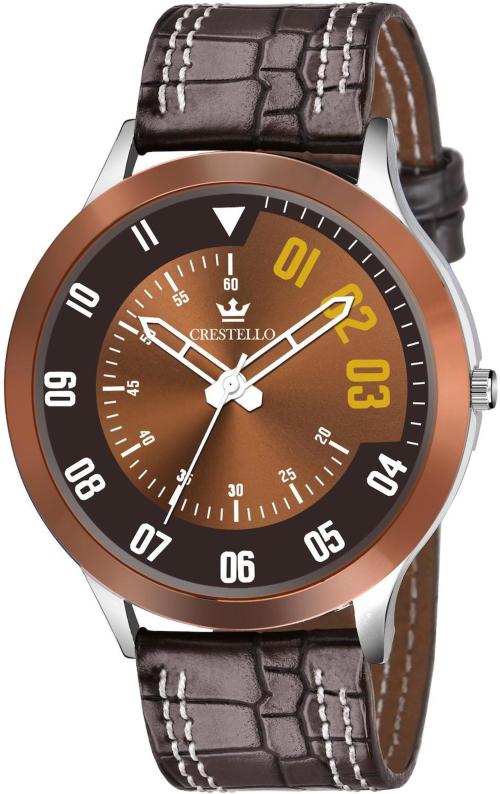 Crestello Analog Brown Watch For Men (Cr-G003-Brwn)