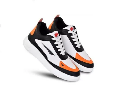 BEM Black Casual Shoes Sneaker for Mens Daily use Shoe for Boys Shoe for Men (Casual Shoe-White,Oreang-9)