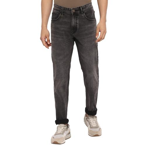 Buy Red Chief Solid Narrow Fit Dark Grey Poly Cotton Lycra Casual Jeans