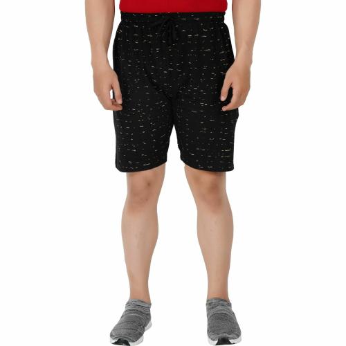 Feel Track Men Black Checkered Pure Cotton Basic Shorts (4Xl)